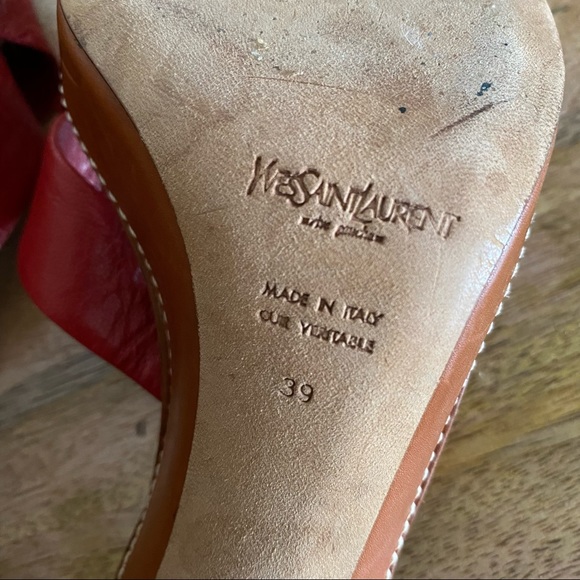 Yves Saint Laurent Red and Brown Heels - Picture 8 of 11